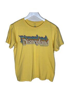 Disneyland Resort Women's Retro Style Yellow Logo T-Shirt, Boxy Fit, Size Large